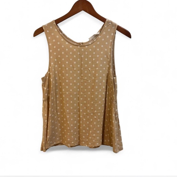 Anthropology Elodie Yellow Polka Dot Sleeveless Blouse Small - Picture 1 of 6
